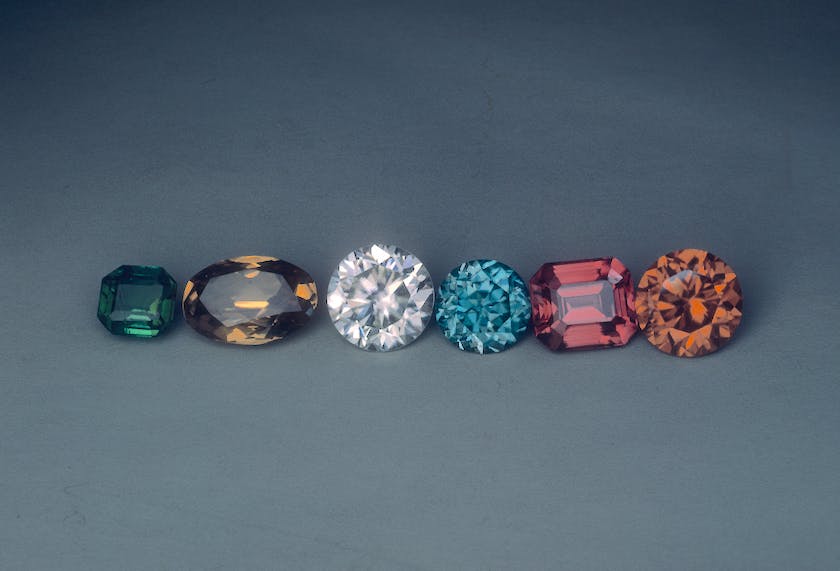 zircons in various colors